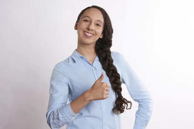confident, thumbs, thumbs up, happy, hiring, ecommerce, mental health, subscribe, human resources, job interview, customer support, woman, young, isolated, looking, portrait, person, attractive, adult, face, girl, smile, casual, female, cute, model, cheerful, expression, lifestyle, corporate, company, business, professional, expressive, health, manager, profession, work, mental health, subscribe, subscribe, subscribe, subscribe, subscribe. Leeds and Bristol UGC testing compared for UK DTC brands